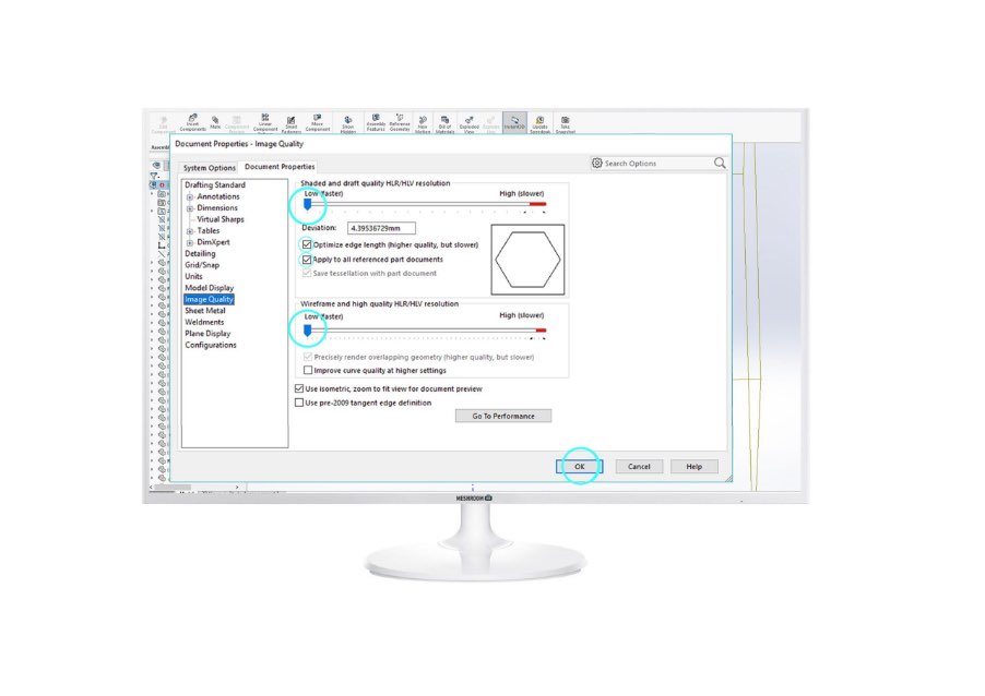 Image Add Solidworks material to differentiate different parts.